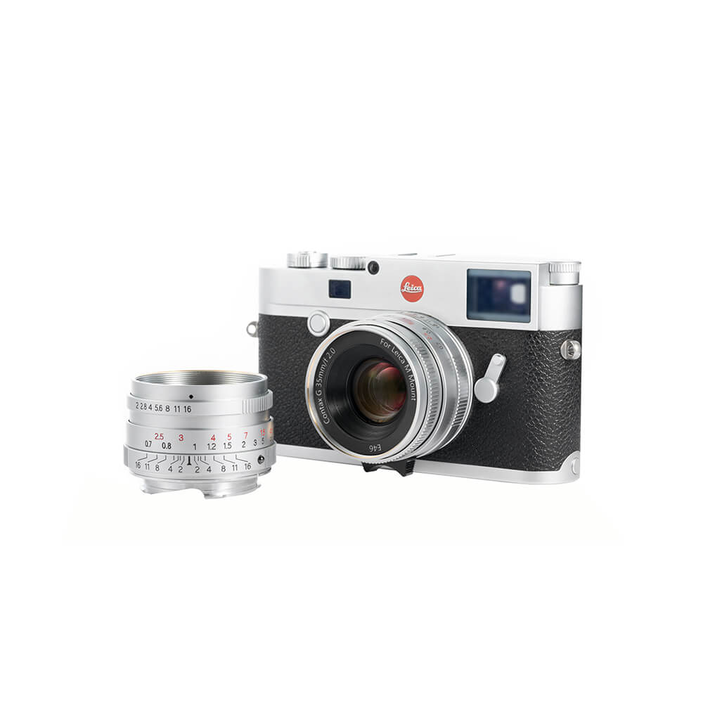 Funleader contax g35 f/2 to leica m converted lens silver on leica