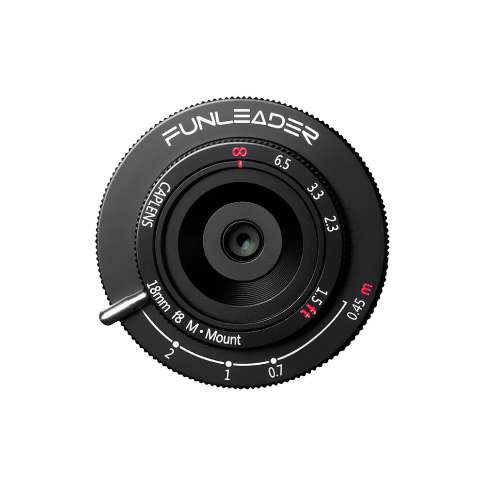 Funleader caplens 18mm f8 for m-mount black front view image