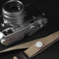 Funleader leica m3 925 silver shutter speed dial brooch pinned on biege strap